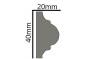 Preview: Gipsstuck Profil flaches Gipsprofil für Deckenspiegel und Wand Zierrahmen LP-24 40x20mm 200cm