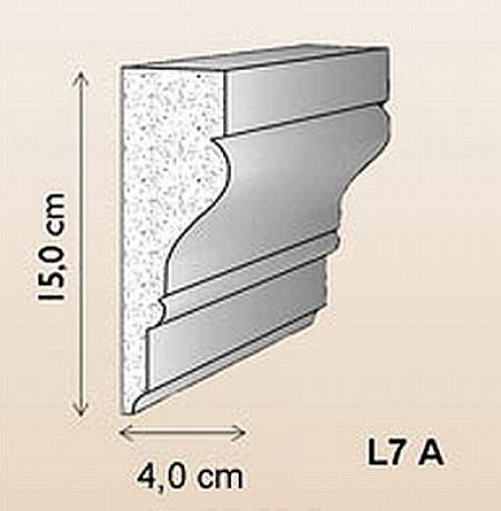 Styropor Stuckprofil L7A mit Gewebe und Zement Beschichtung