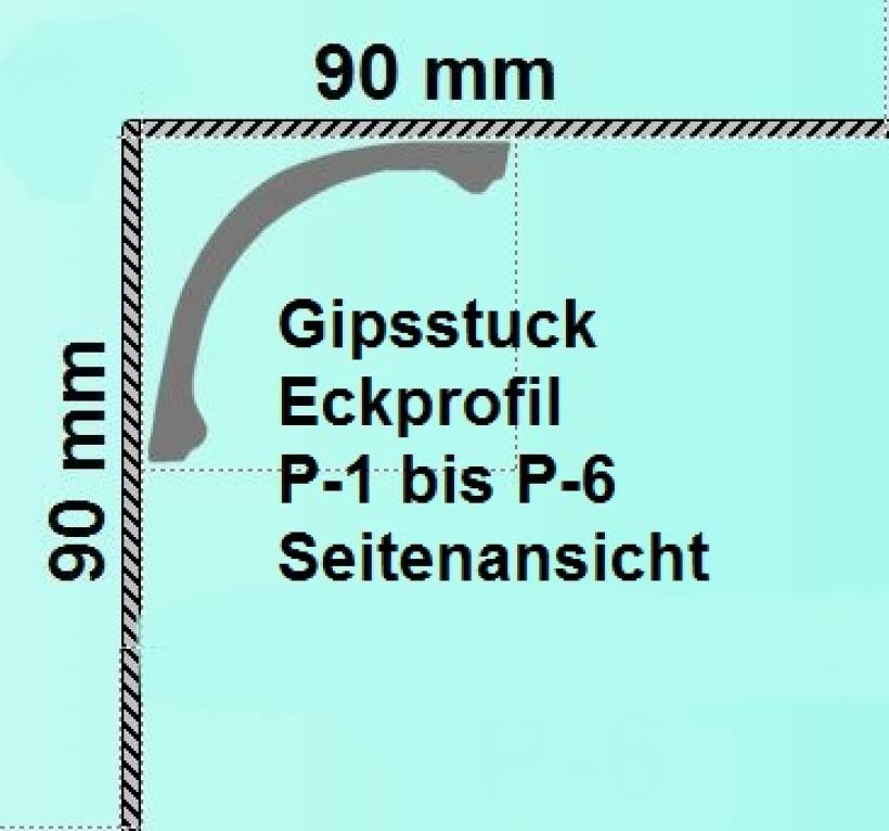 Ansicht Gipsstuck Eckprofil P-2